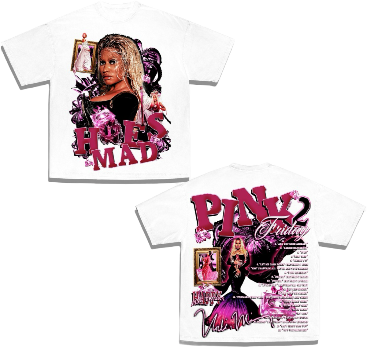 Hoes Mad Nicki Pink Friday 2 Tee (White) hoesmad.la