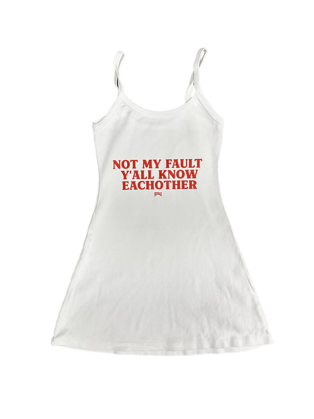 NOT MY FAULT TENNIS DRESS - WHITE/RED