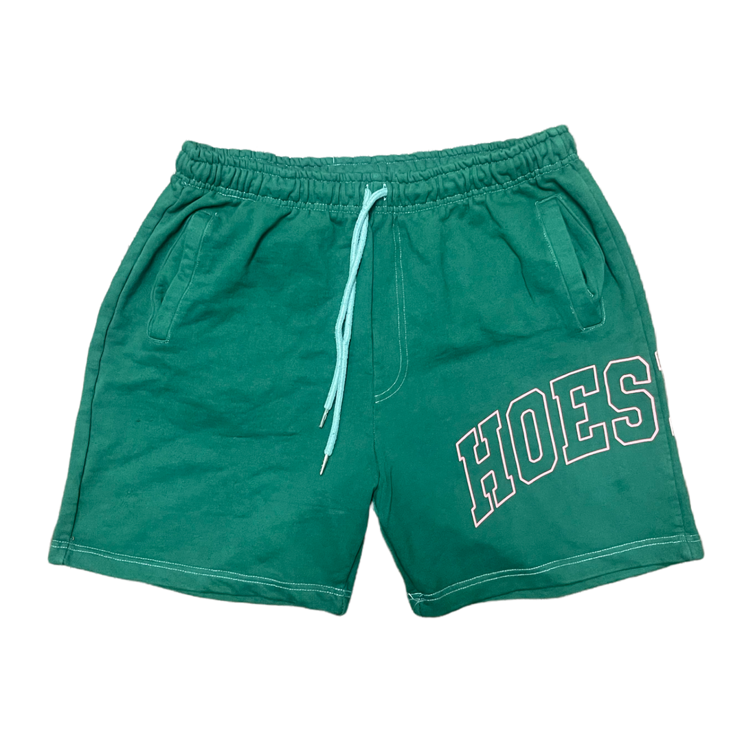 HOES MAD FLEECE SHORTS - GREEN/WHITE