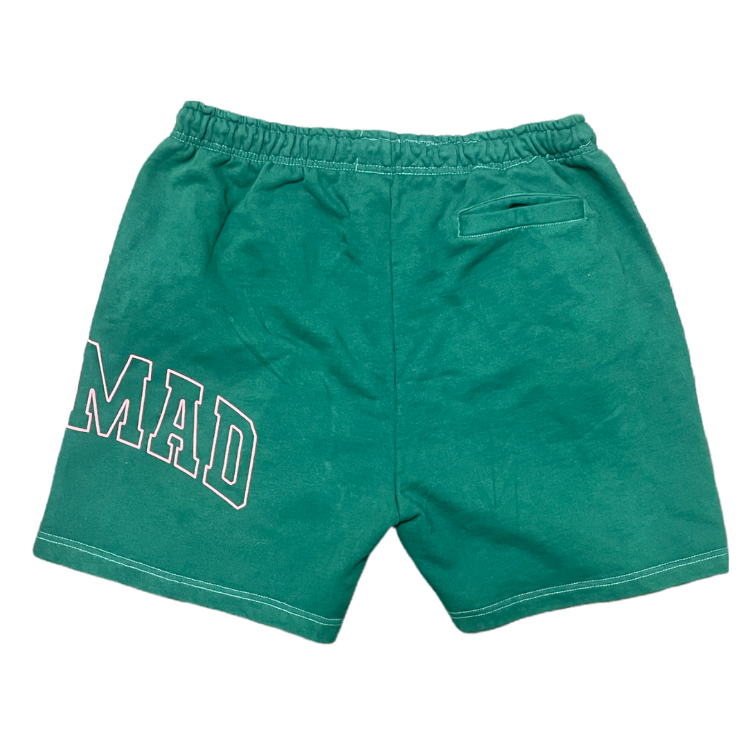 HOES MAD FLEECE SHORTS - GREEN/WHITE