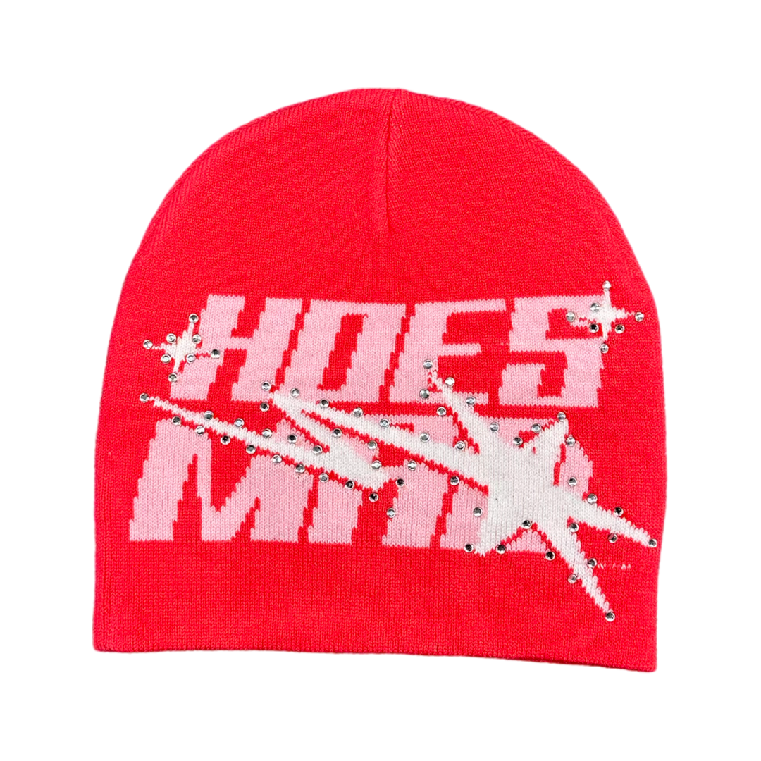 HOES MAD BEANIE - RED/PINK