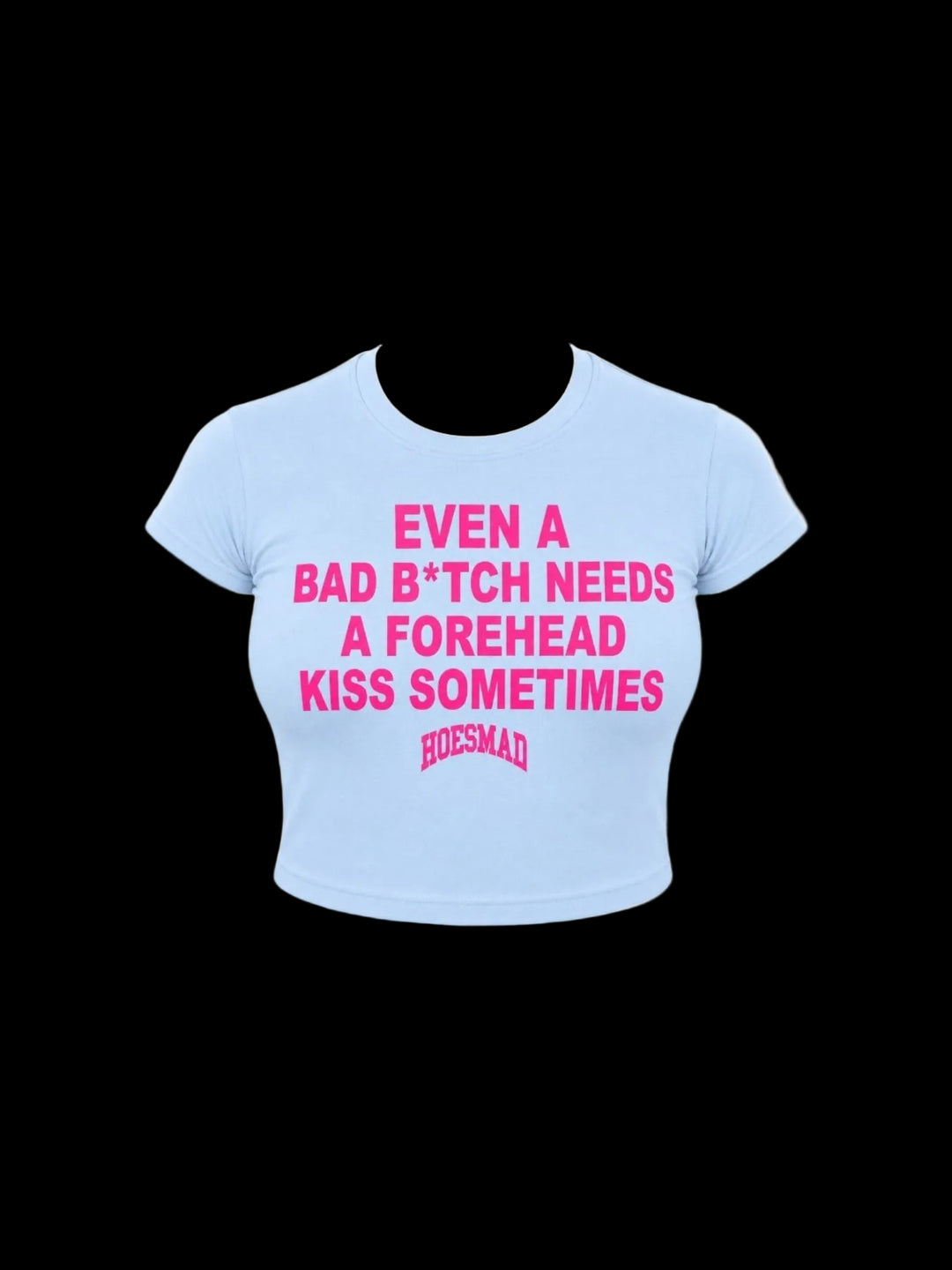 Hoesmad "forehead kiss" babytee (light blue/pink)