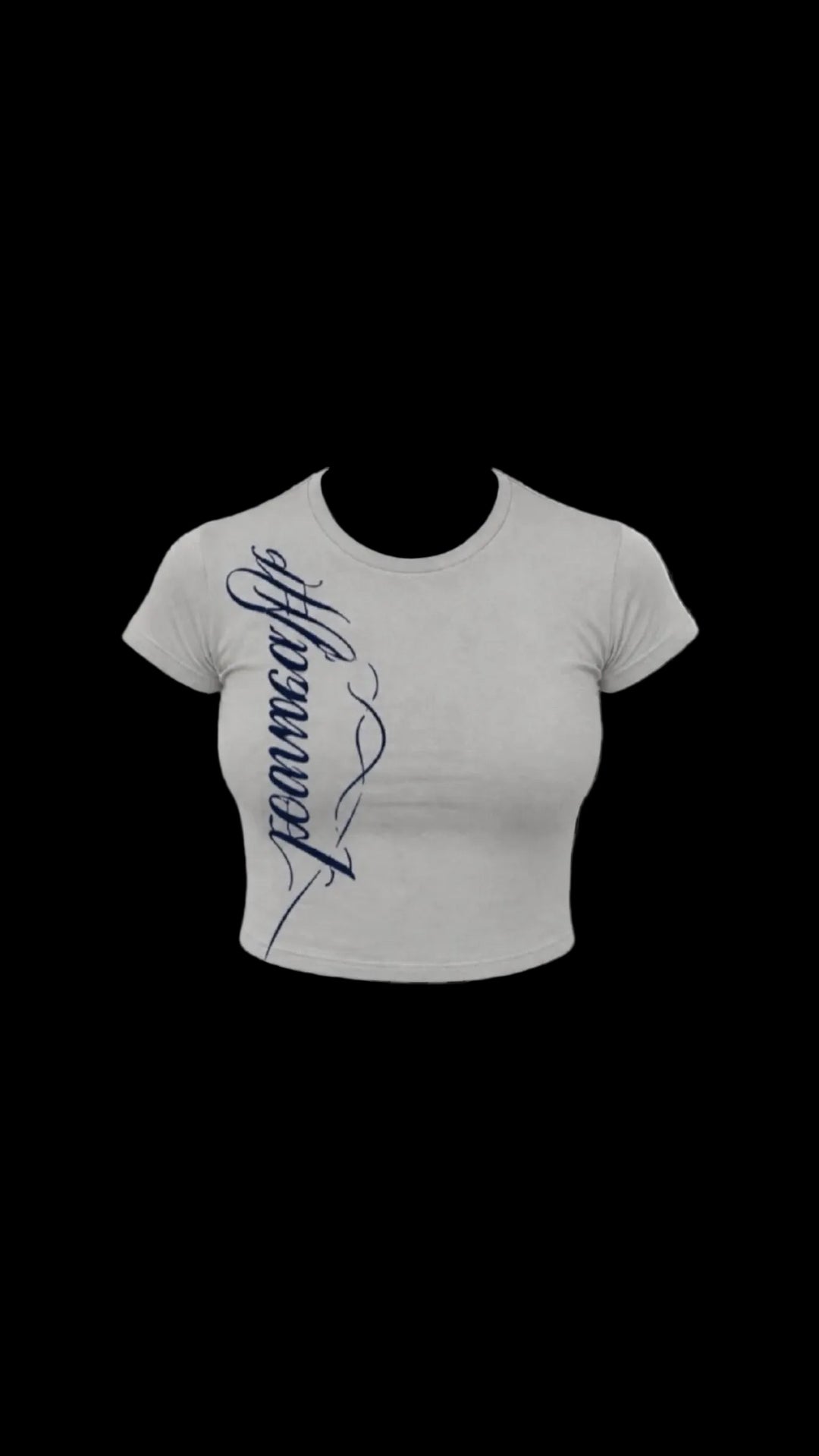 Hoesmad Cursive Babytee (Grey/Navy)