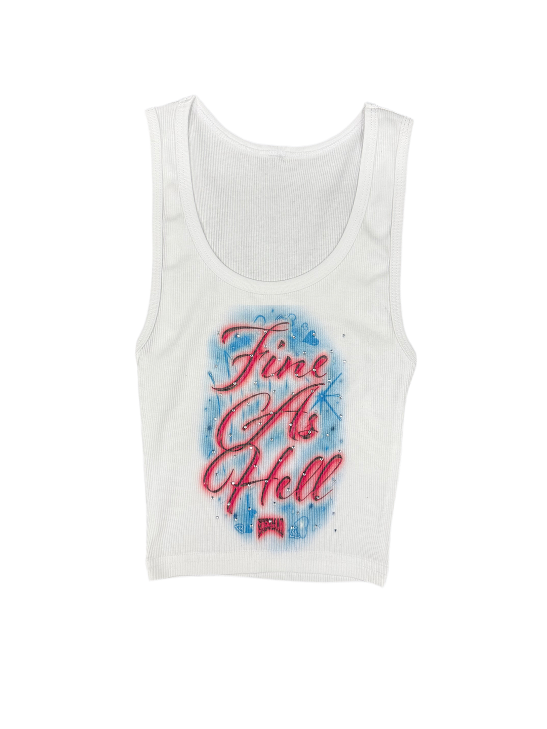 Fine As Hell Airbrush Tanktop (Light Blue/Pink)