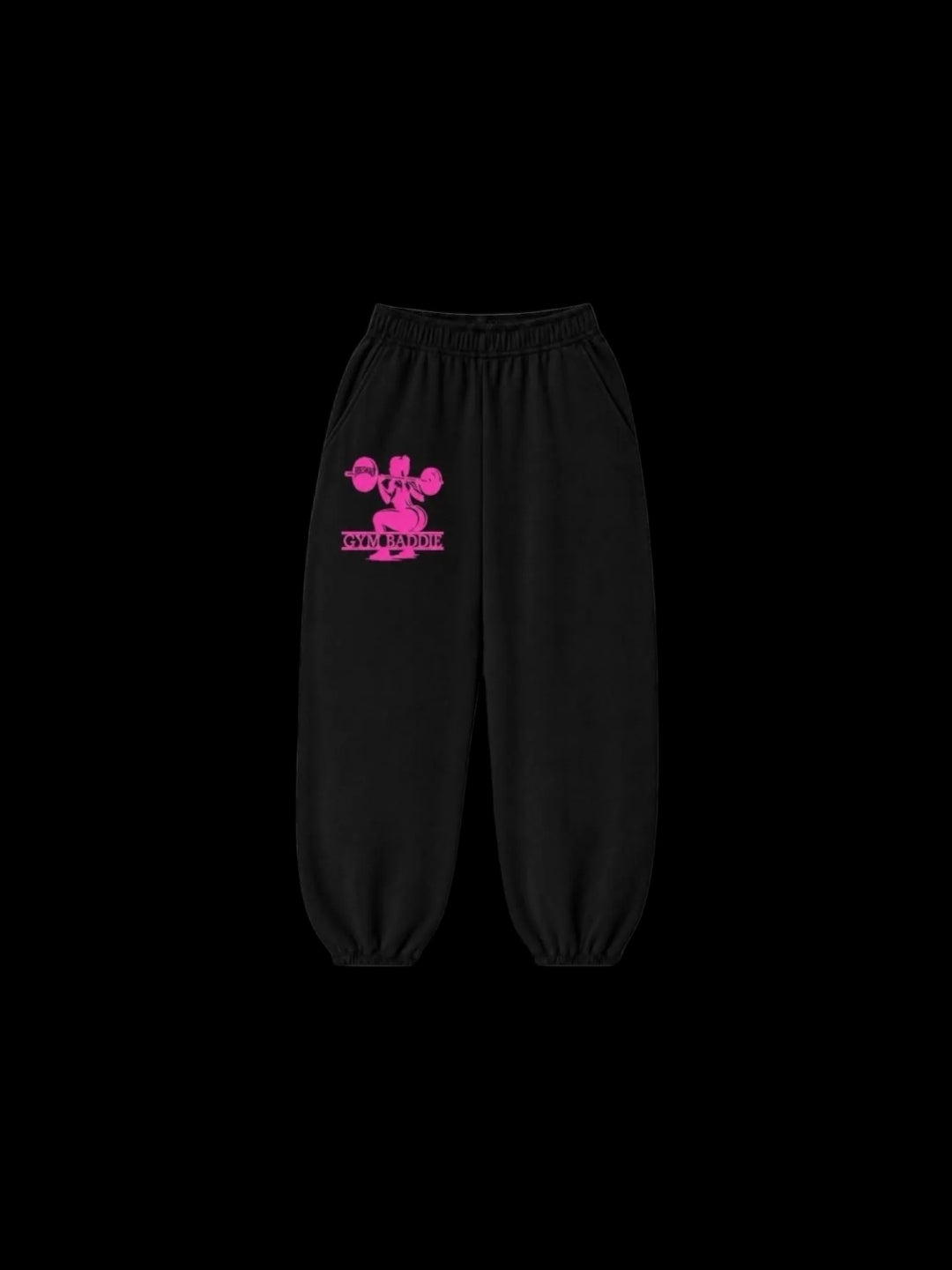 Gym Baddie Sweatpants (Black/Pink)