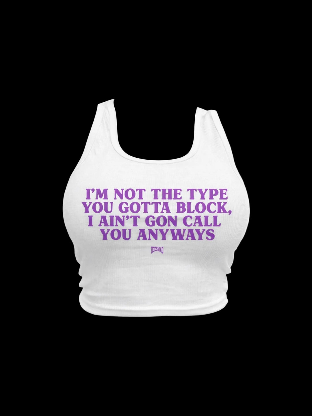 Not The Type You Gotta Block Tanktop (White/Purple)