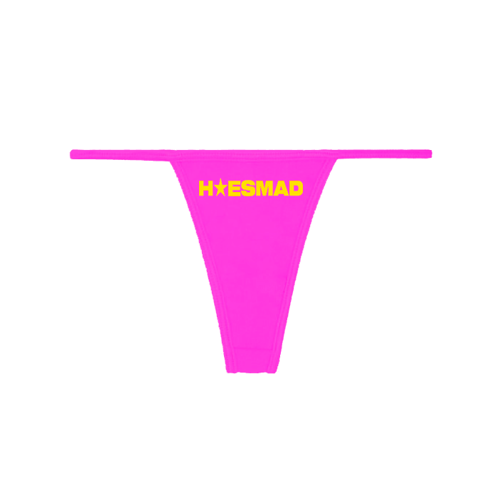 Hoesmad Y2K Baby Rib Thong (Fuschia/Yellow)