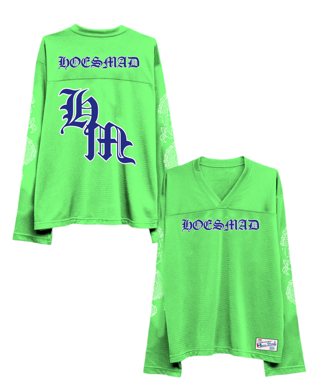 Hoes Mad Dragon Hockey Jersey (Lime Green/White/Navy)