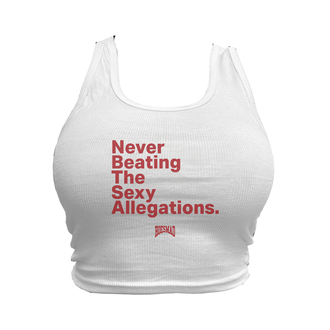 Never Beating The Sexy Allegations Tanktop (White/Red)