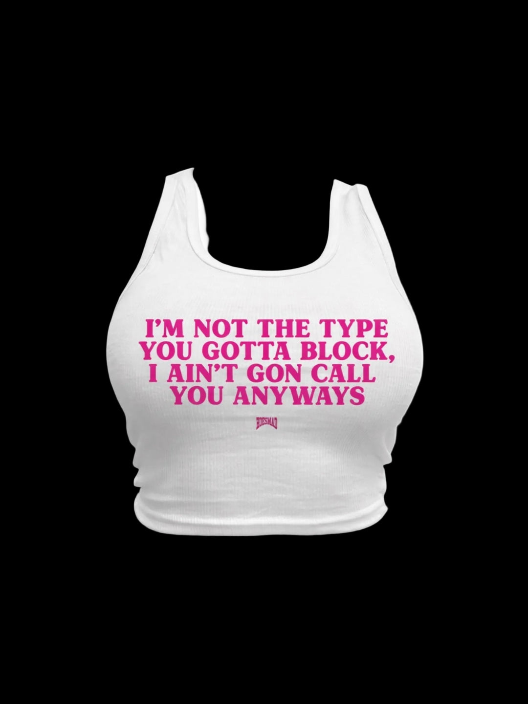 Not The Type You Gotta Block Tanktop (White/Light Pink)