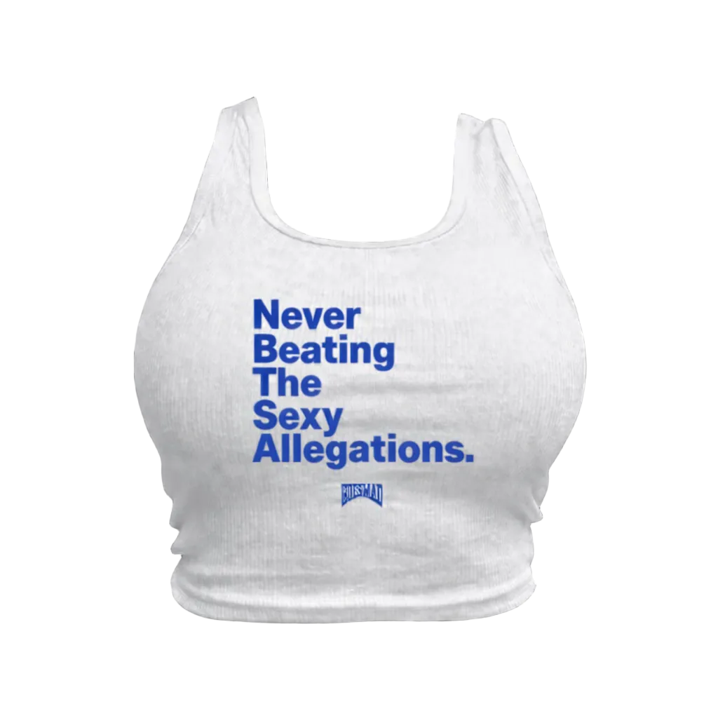 Never Beating The Sexy Allegations Tanktop (White/Blue)