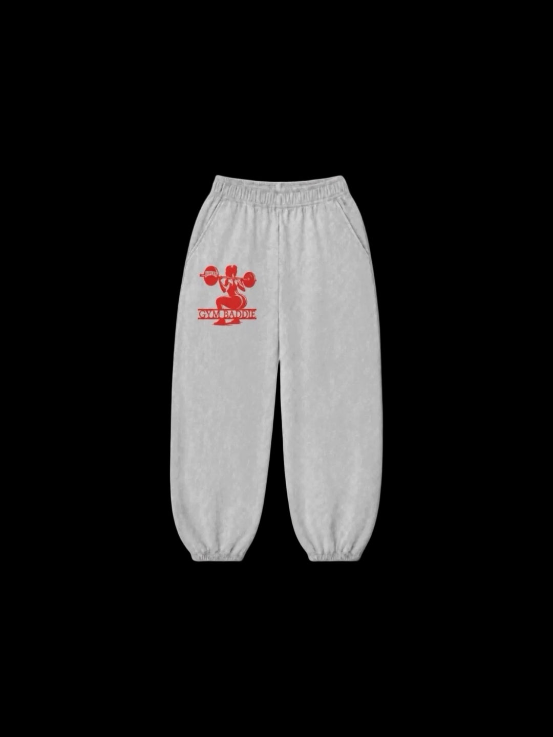 Gym Baddie Sweatpants (grey/red)