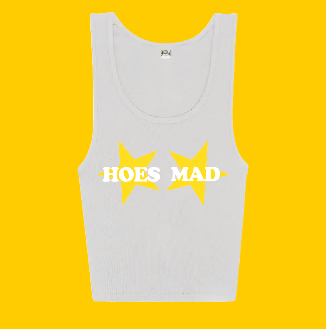 HoesMad Star Chest TankTop (White/Yellow)