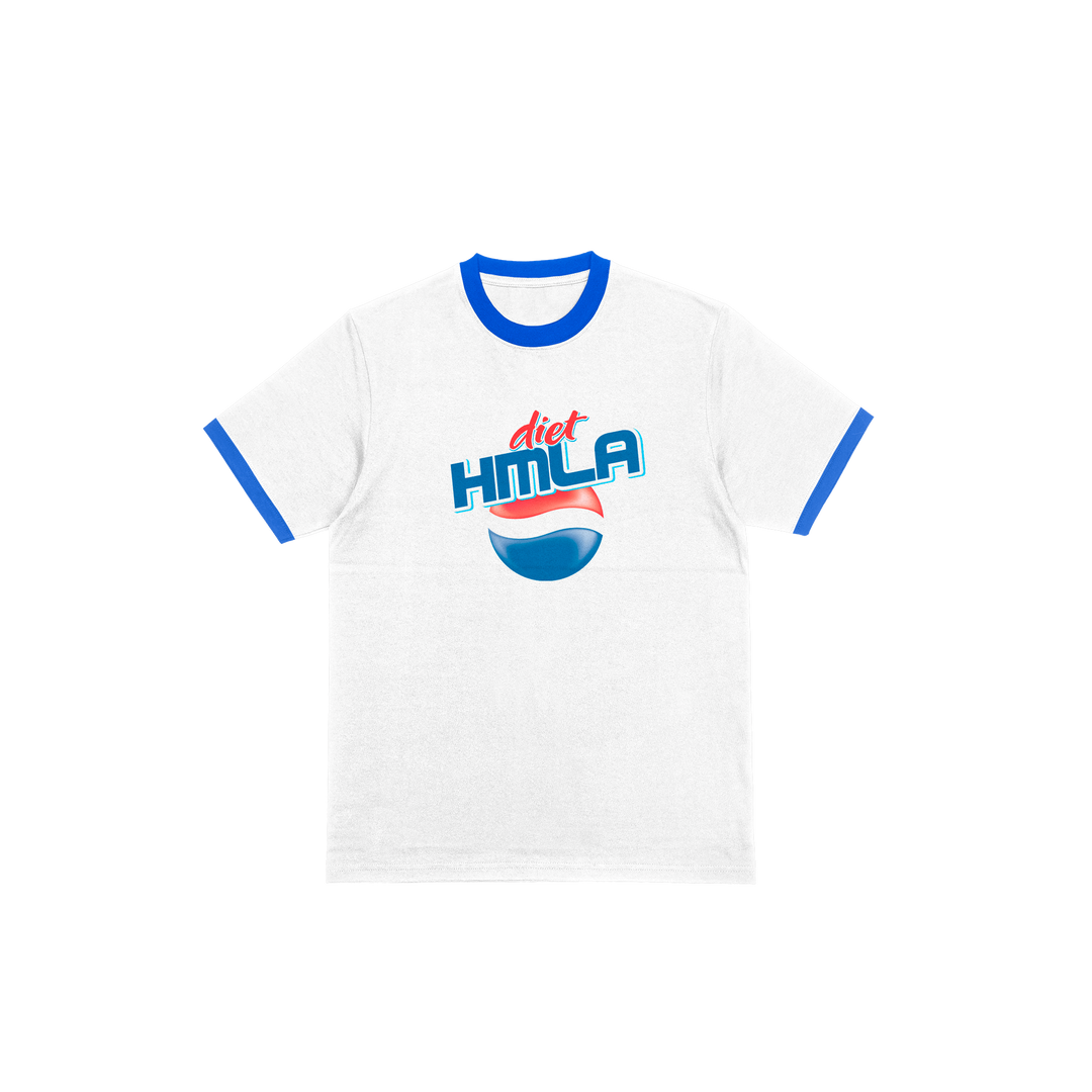 Mens Diet HMLA Poly Ringer Tee(Blue/White)