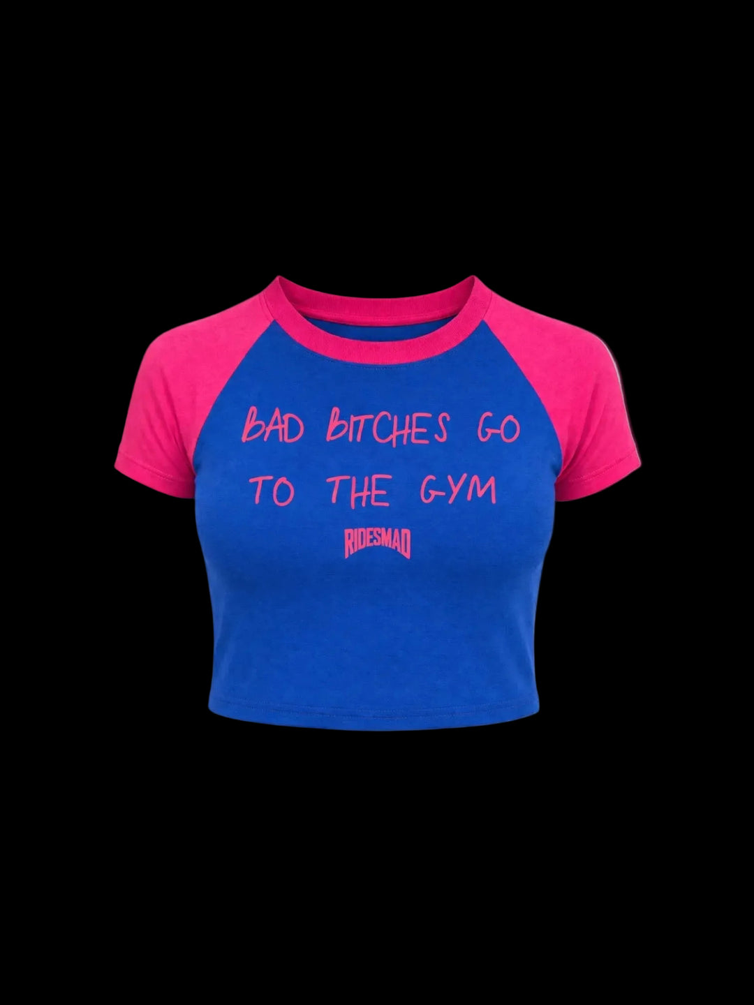 Bad B*tches Go Go The Gym Babytee (Fuchsia/Blue)