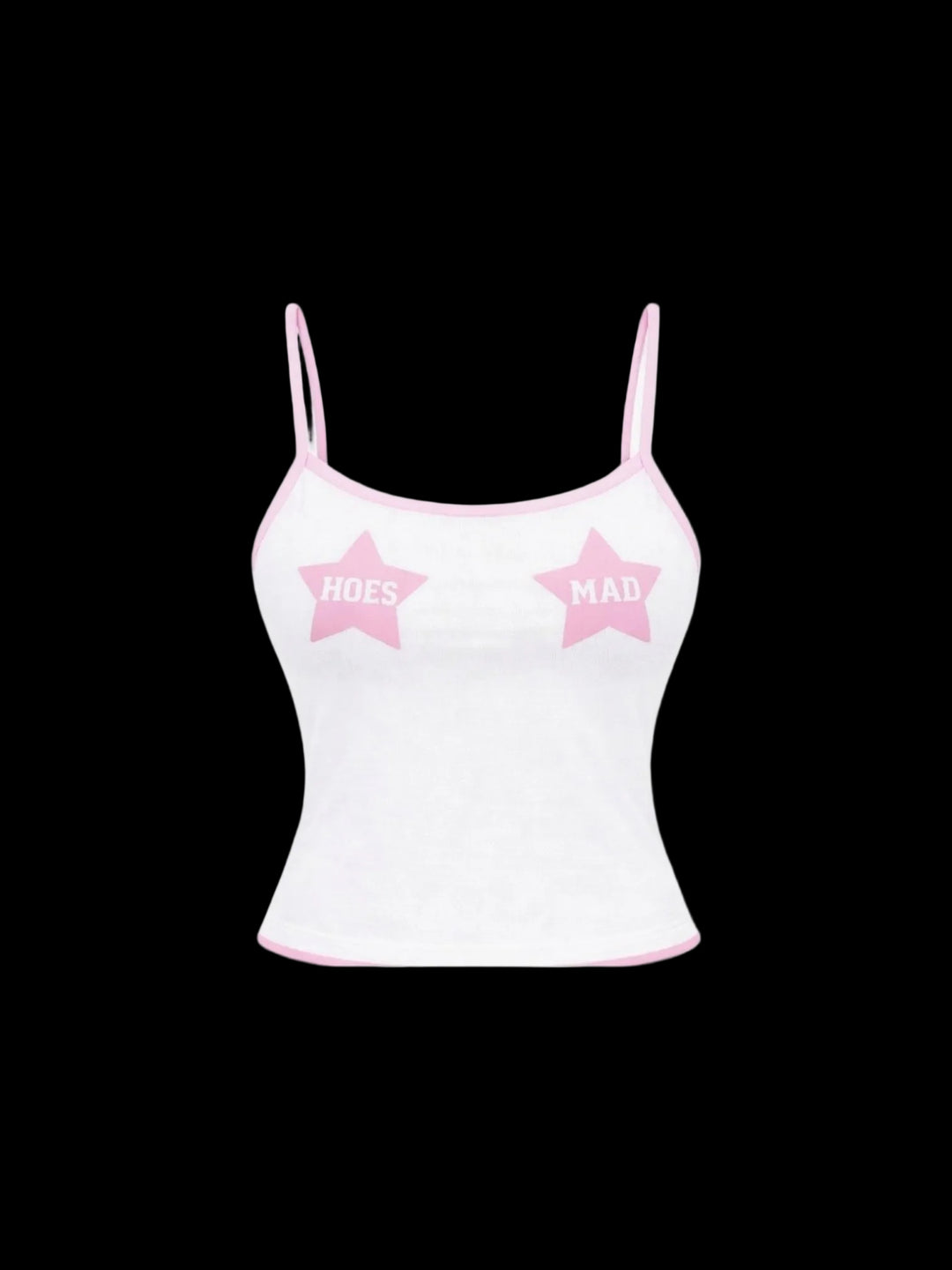 Hoesmad Star Spaghetti Tank Top (Pink/White)