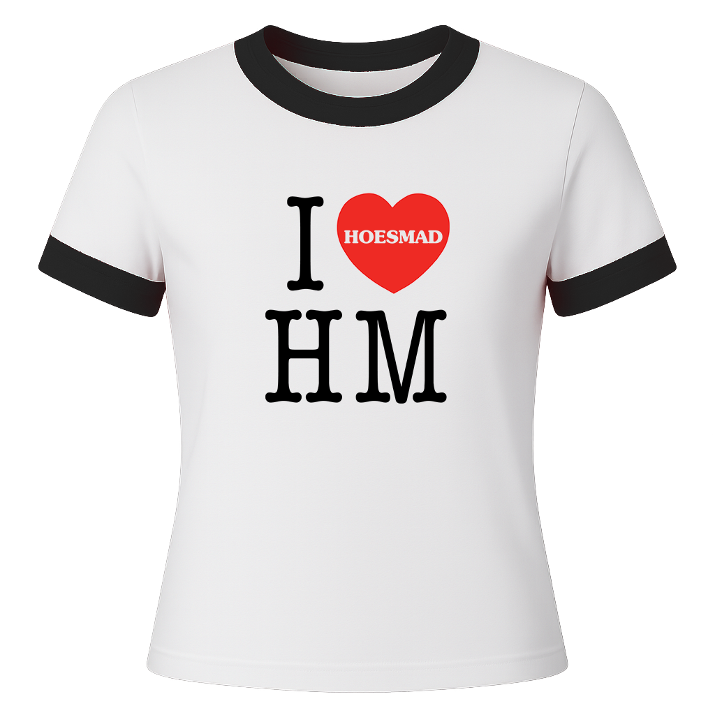 Womens I LOVE HM Poly Tee (Blk/White)