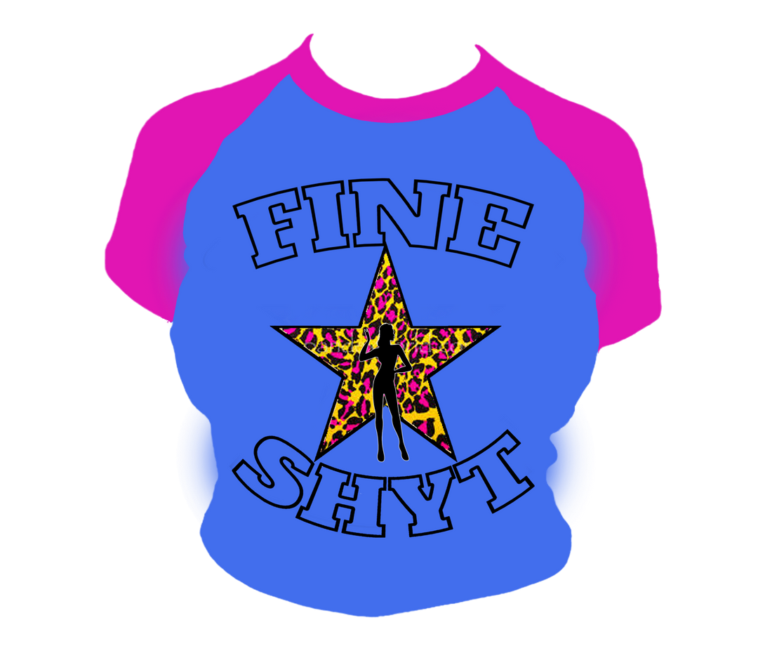 Fine Shyt Babytee (Fucshia/Blue/leopard)