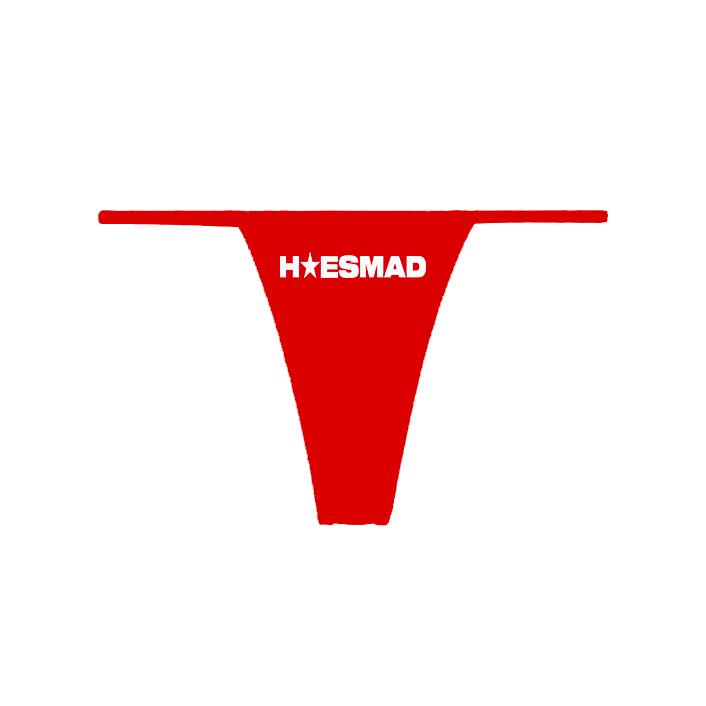 Hoesmad Y2K Baby Rib Thong (Red/White)