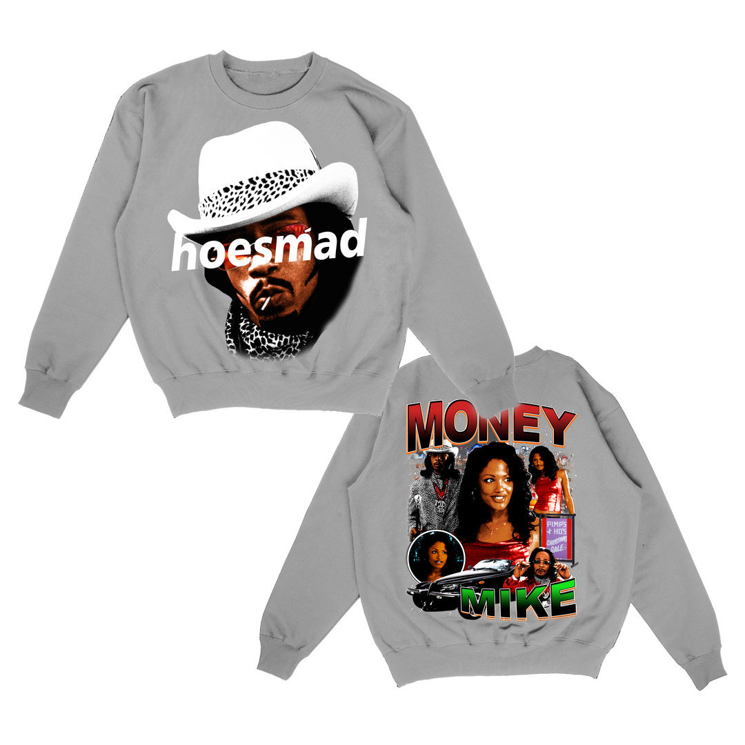 HoesMad Money Mike Christmas  Crewneck (Grey)