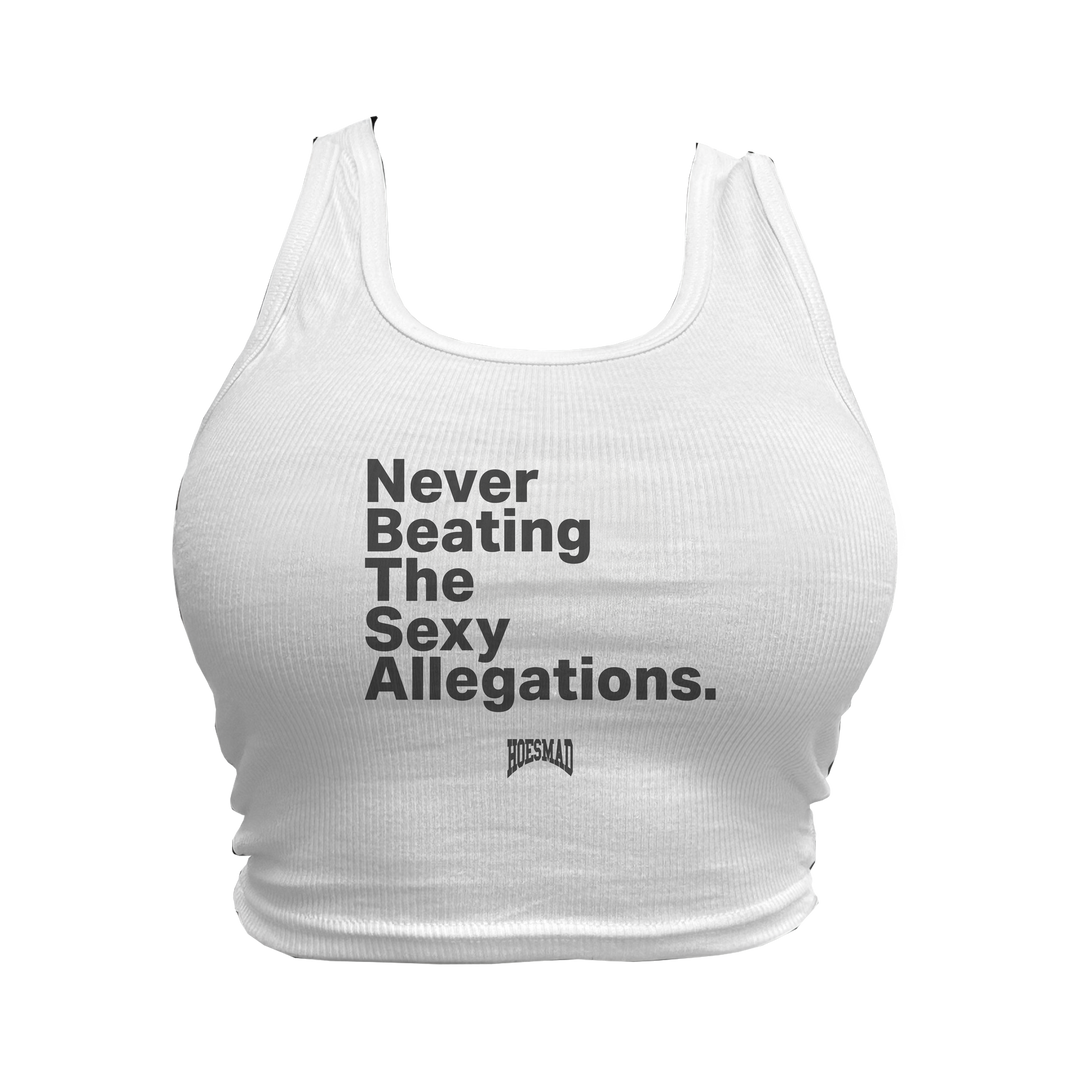 Never Beating The Sexy Allegations Tanktop (White/Black)