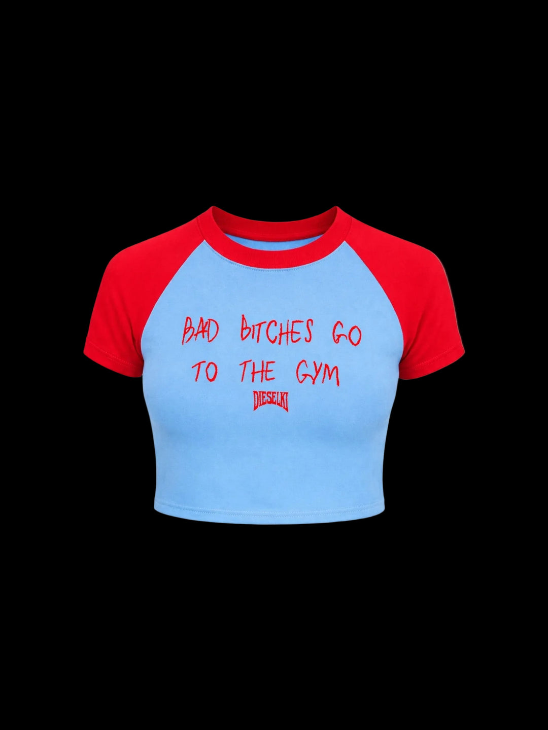 Bad B*tches Go Go The Gym Babytee (Light Blue/Red)