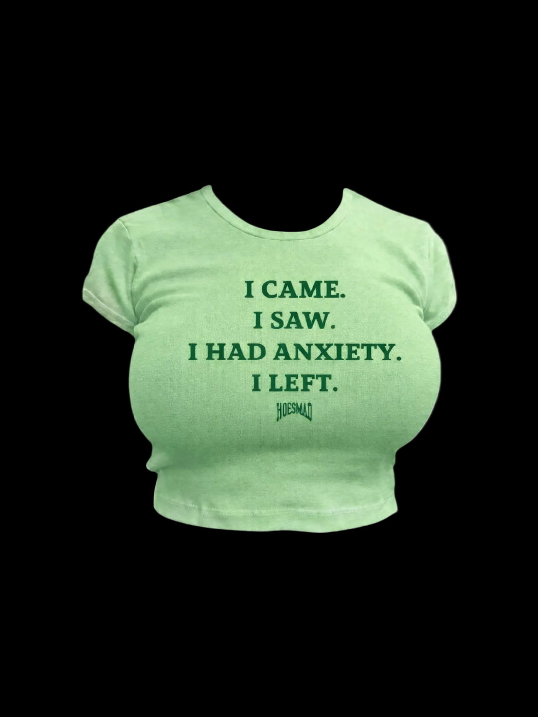 ANXIETY HOESMAD BABY TEE - Light Green