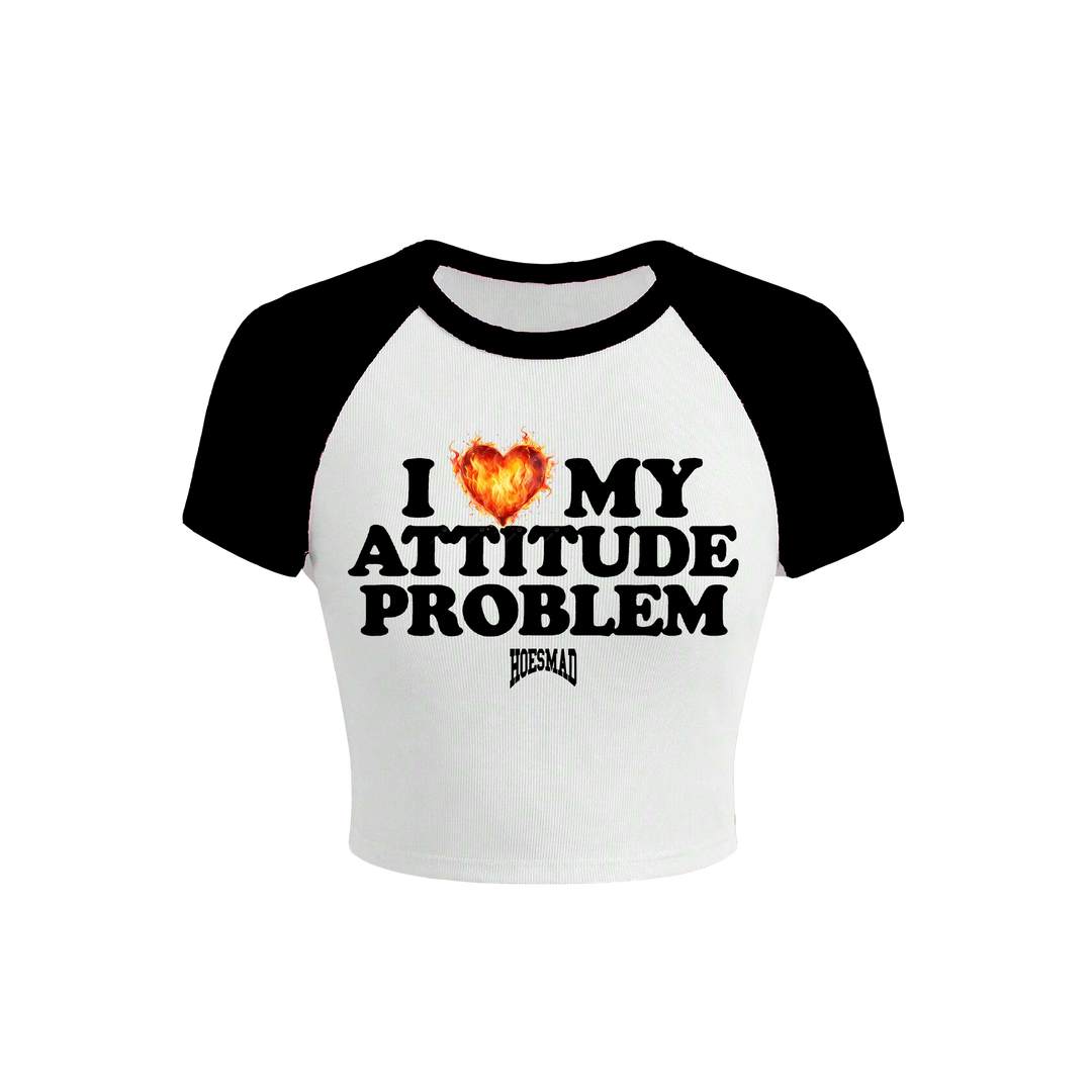 Hoesmad (I Love My Attitude Problem) Babytee Blk/White