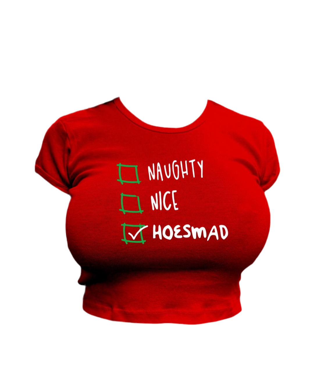 NAUGHTY OR NICE HOESMAD BABYTEE (Red)