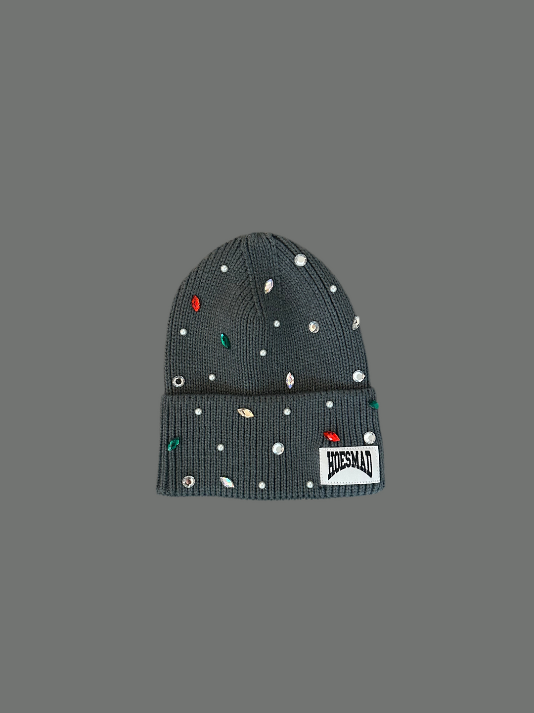 Hoesmad Knitted Gemstone Beanie (Grey