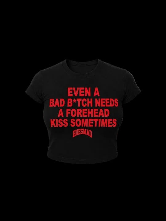 Hoesmad "forehead kiss" babytee (black/red)