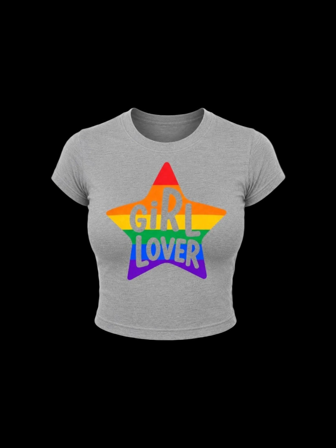 Girl Lover Babytee (heather grey/rainbow)