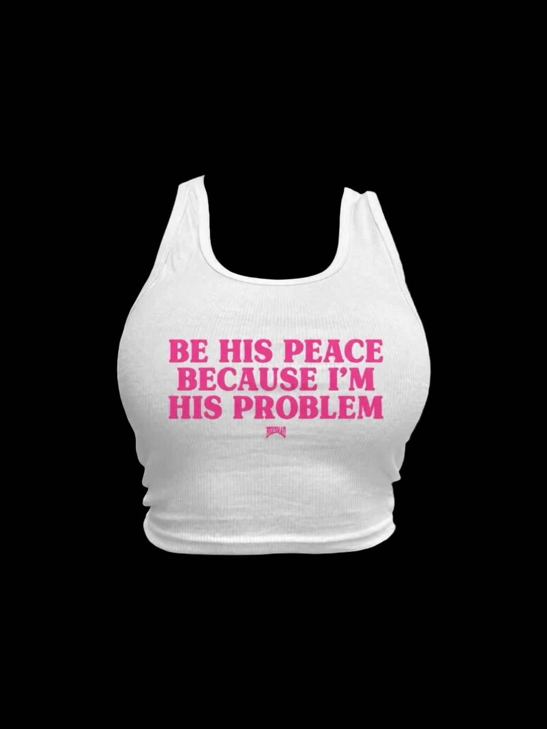 BE HIS PEACE CROPPED TANK - WHITE/PINK