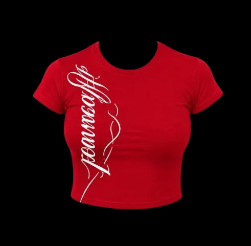 Hoesmad Cursive Babytee (Red/White)