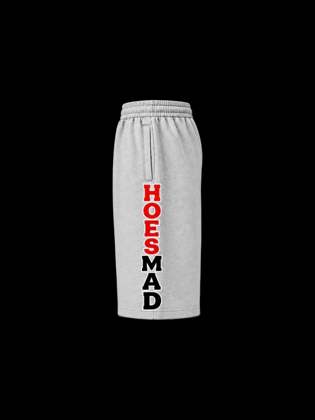 Hoesmad Heather Grey Mid Length Shorts (Red/Black)