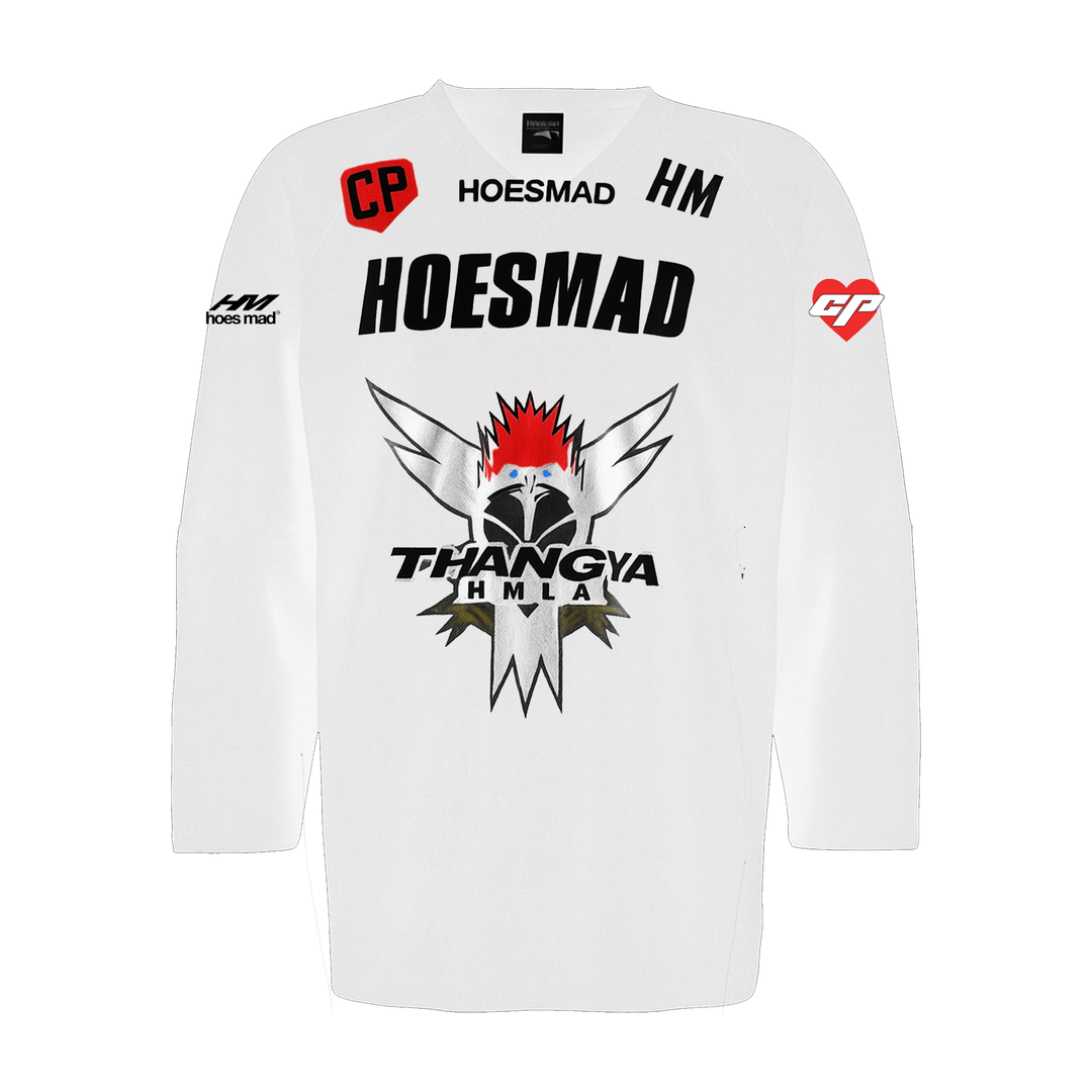 Hoes Mad x Caresha Please Hockey Jersey (White)