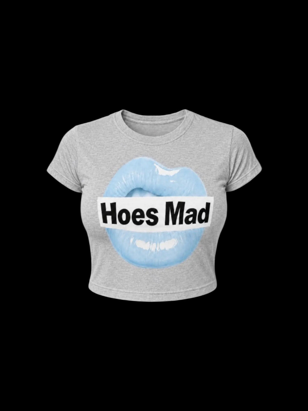 Hoesmad Lips Babytee (grey/light blue)