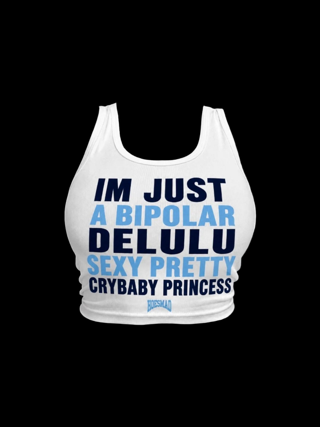 Hoesmad Delulu Tanktop (white/blue)