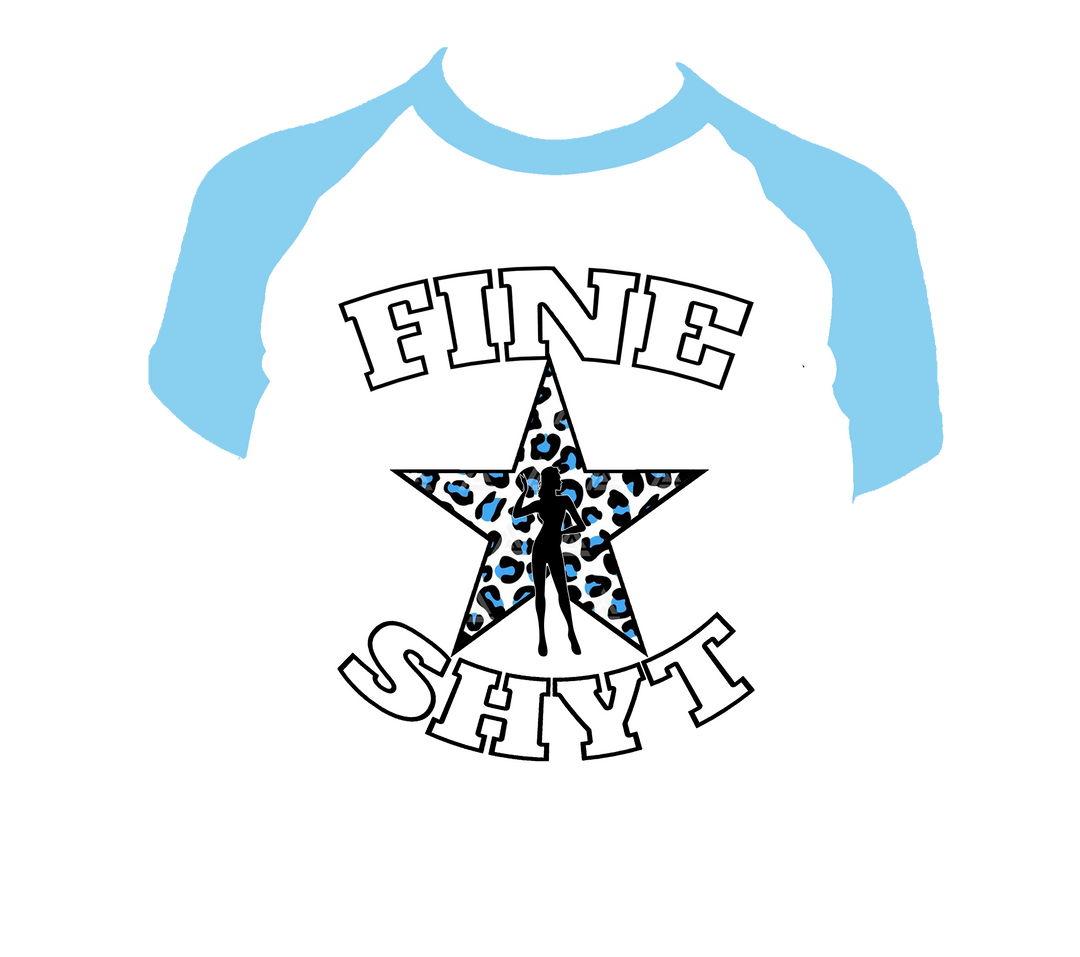 Fine Shyt Babytee (Light Blue/White/leopard)