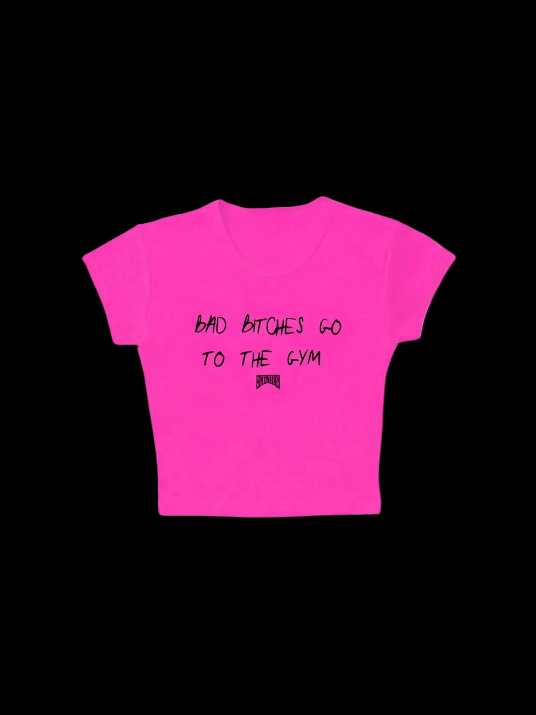 GO TO THE GYM BABY TEE - Pink/Black