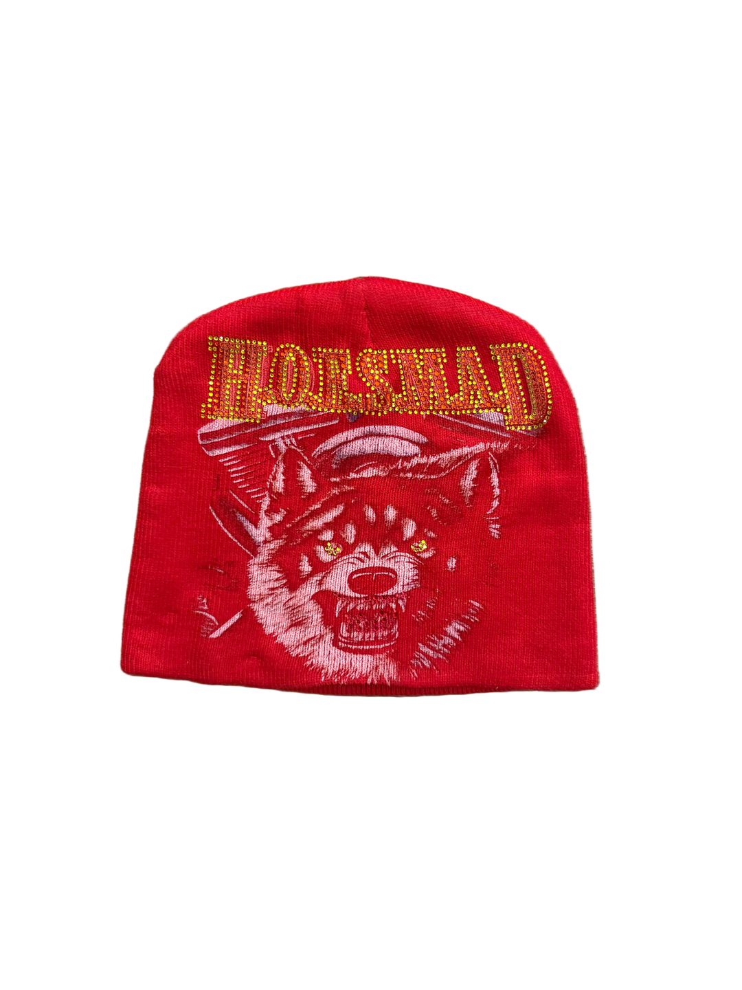 Hoesmad Wolf Rhinestone Red Beanie