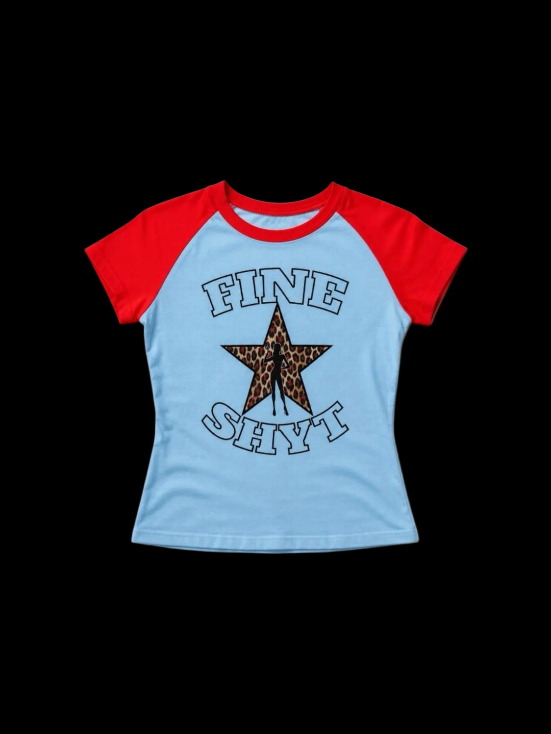 Fine Shyt Babytee (Red/Light Blue/leopard)