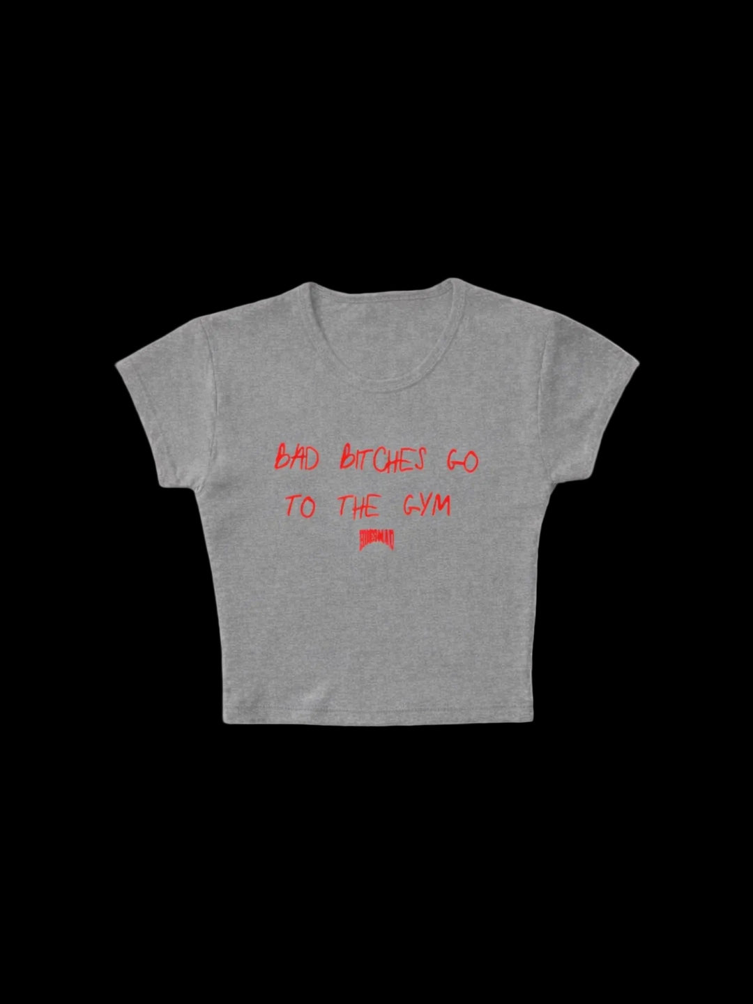 GO TO THE GYM BABY TEE - Grey/Red