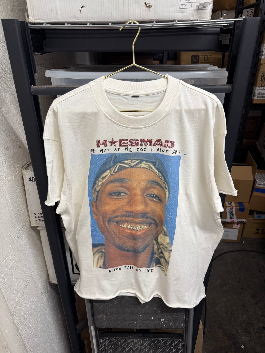 Hoes Mad Aint Shit Rhinestone Tee