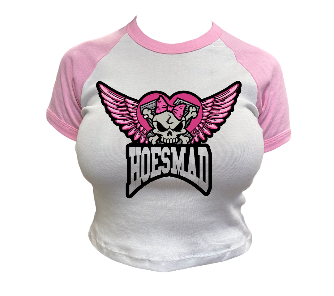 Hoesmad Pink Biker Rhinestone Babytee