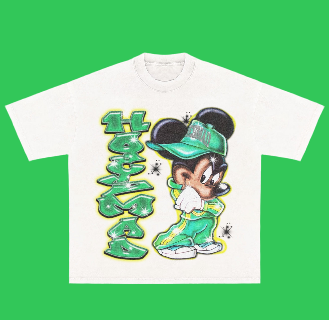 Hoesmad Hood Mickey Mouse Airbrush Tee (Green)