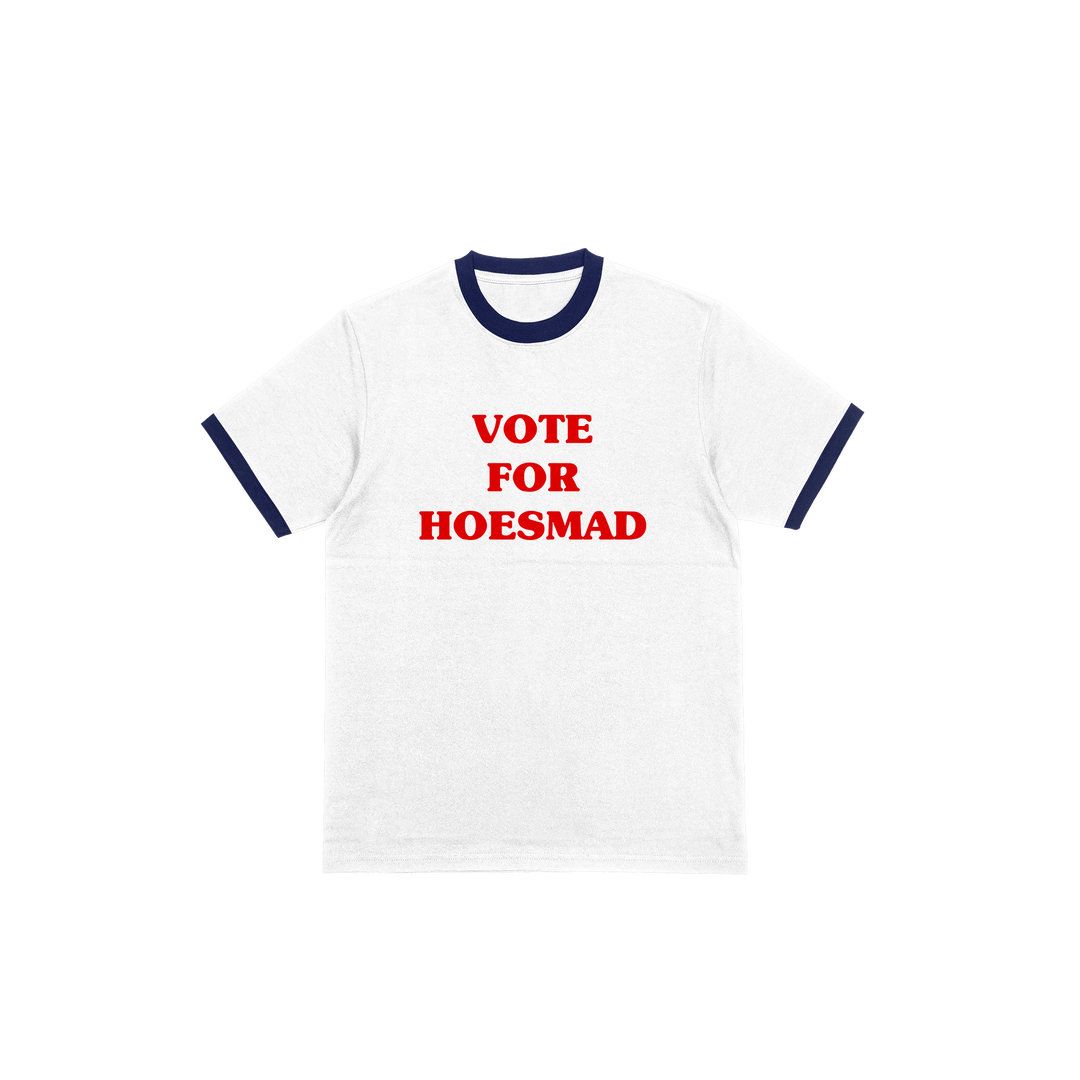 Mens Vote For Hoesmad Poly Ringer Tee(Navy/White)