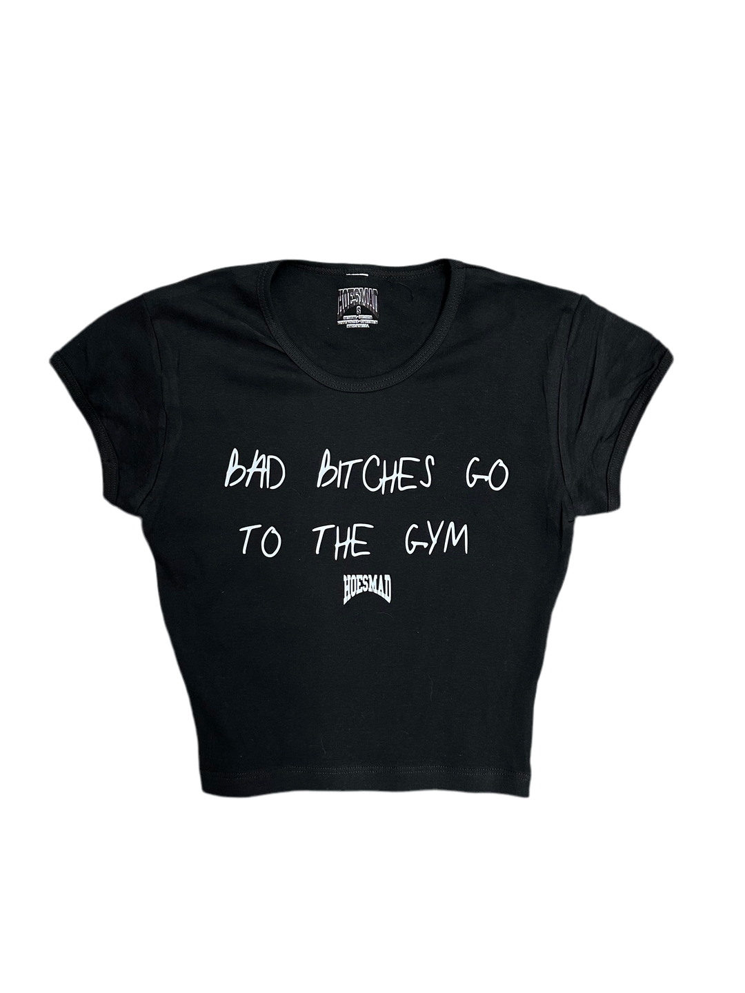 GO TO THE GYM BABY TEE - BLACK/WHITE