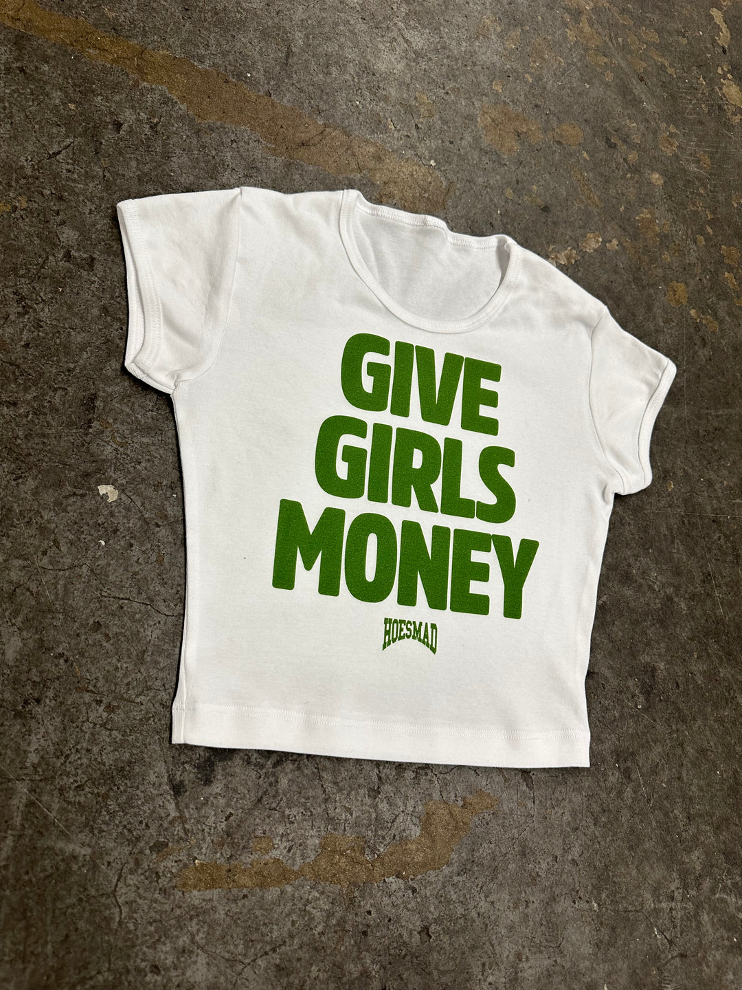 Give Girls Money Babytee (White/Green)