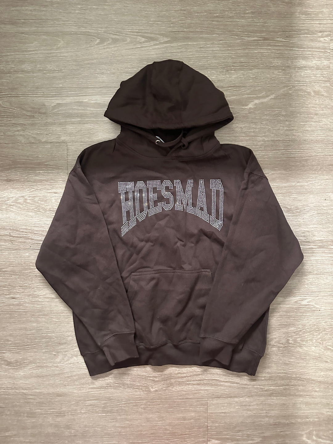 Hoes Mad Rhinestone Hoodie (Brown)